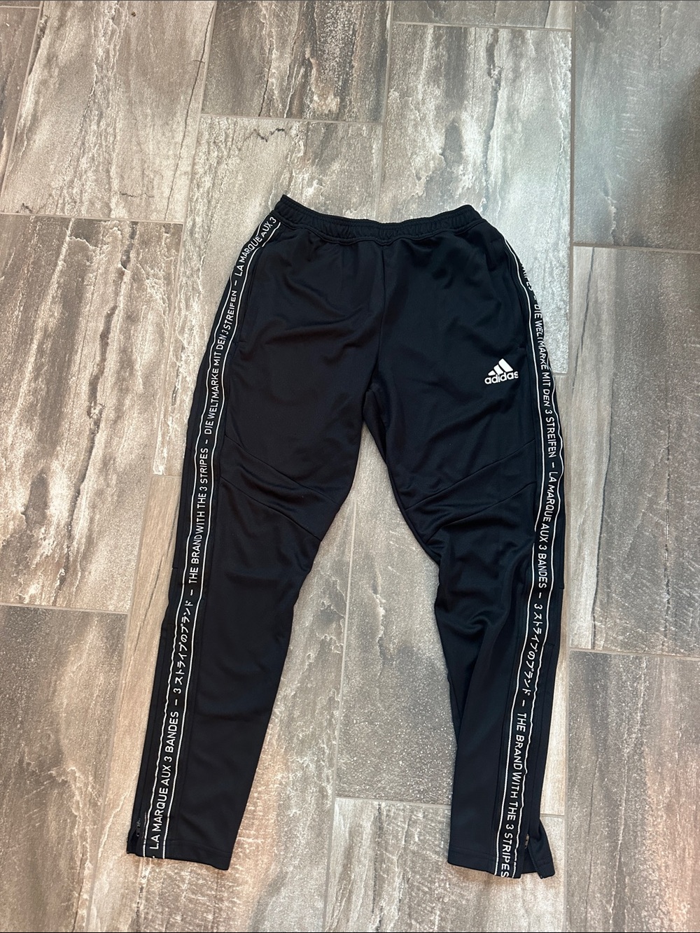 adidas Black Track Joggers with Branded Side Tape